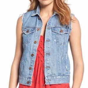 Lucky Brand Classic Jean Jacket Vest Size XS